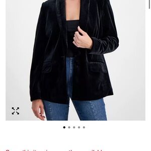 INC International Concepts Black Velvet Blazer